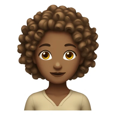 Curly brown hair girl zen sticker