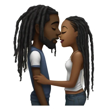 kiss-kiss black girl and black guy with dreads sticker