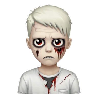 zombie boy with emo hair and white shirt sticker