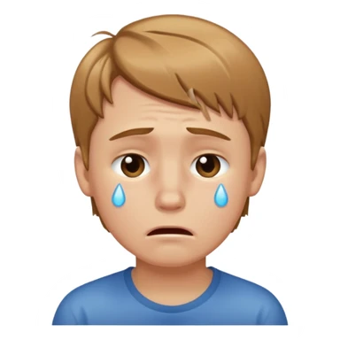 White boy with light brown hair crying  sticker
