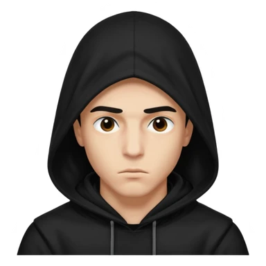 Un joven con una capucha negra que solo le deje ver los ojos y cejas sticker