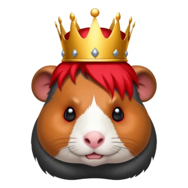 guinea pig evil king with black crown, red eyes and dark aura sticker