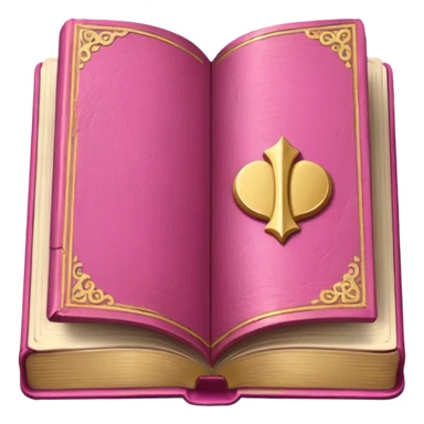 An open pink book with golden details
 sticker