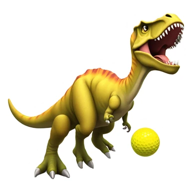 Dinosaur bouncing a golf ball sticker