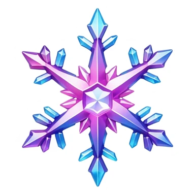 Gradient iridescent Pink violet blue crystal star snowflake  sticker