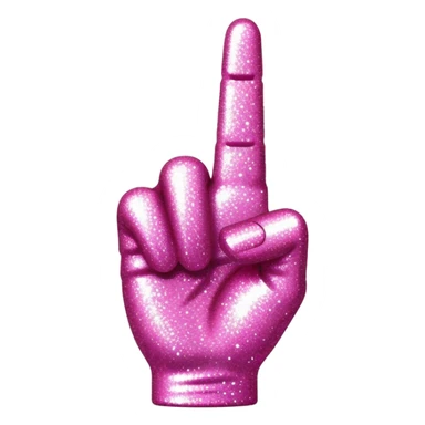 pink glittery middle finger sticker