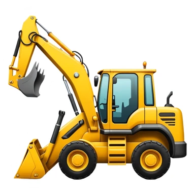 backhoe loader side view sticker