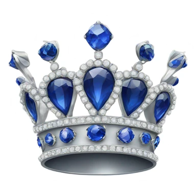 Silver sapphire crown sticker