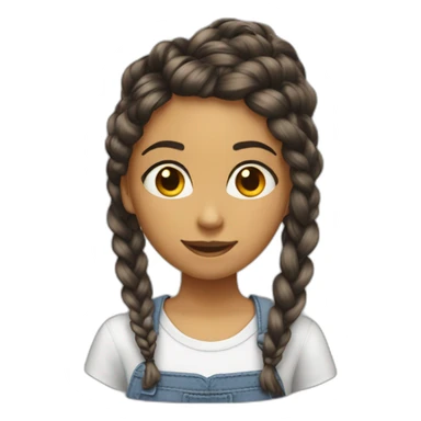 Filles chatin avec tresse collé sticker