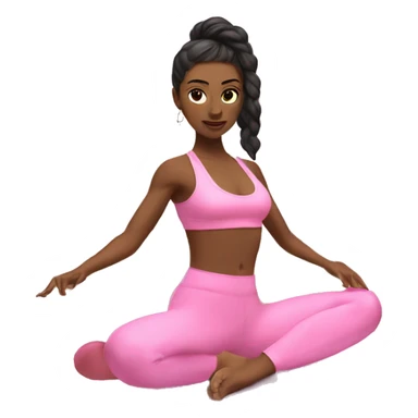 Baddie doing pilates in her pink gym set sticker