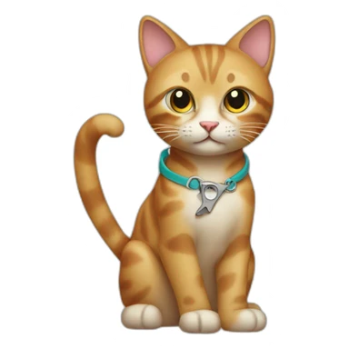 cat with scissors sticker