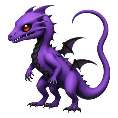 Nebulae Evil Gothic Spooky Salandit-Duskull-Noibat-Fakémon-hybrid-creature (full body)  sticker