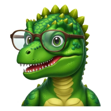 T rex with glasses  sticker