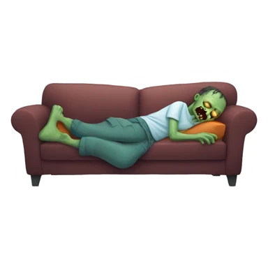 zombie sleeping on the couch sticker