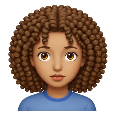 Emoji de una mujer cabello rulo con una mueca  sticker