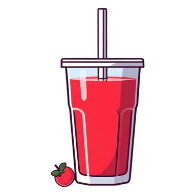 Suco de acerola com canudo sticker