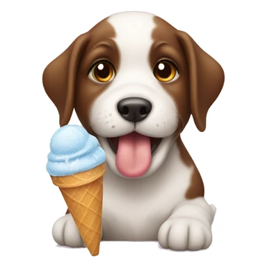 Puppy eating ice cream sticker