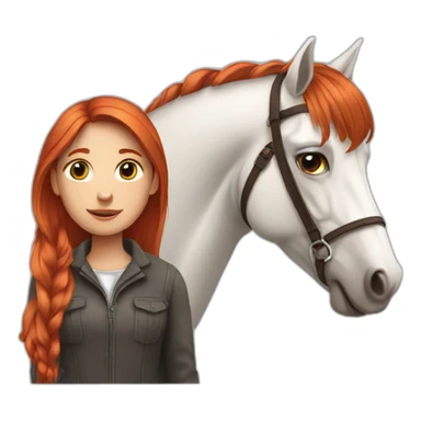 Red haired Girl with horse sticker