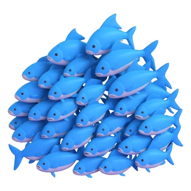 large pile of blue fish, variation 1 sticker
