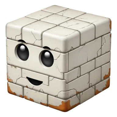 Русская белая кирпичная панелька в виде куба sticker