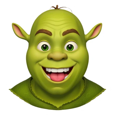 shrek making silly face with tongue out sticker
