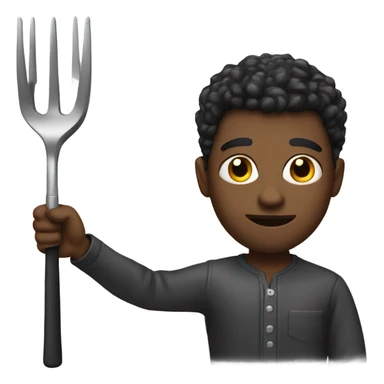 Black guy with a pitch fork sticker