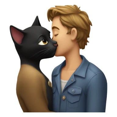 Black cat kiss sticker