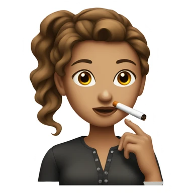 Girl Brown hair smoking sticker