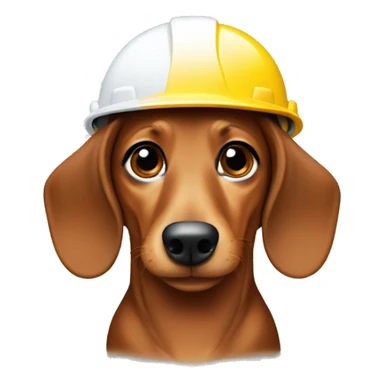 dachshund with A hard hat that says samsung sticker