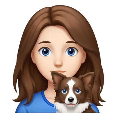 girl with a blue and white broder Collie  sticker