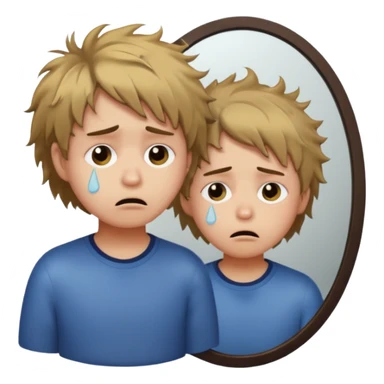 sad crying because new cuthair sticker