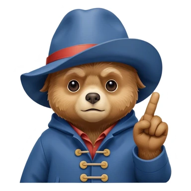 paddington bear sticking his middle finger up sticker