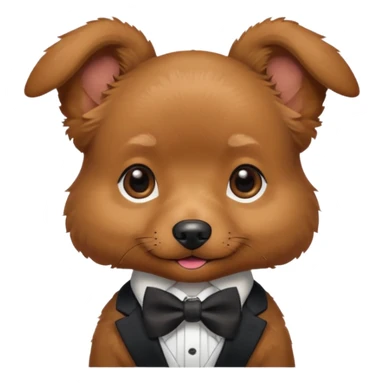 Preppy cute little brown dog sticker