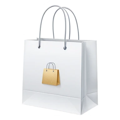 Minimalist shopping bag with soft modern lines, small sparkles, clean design for clothing store, simple elegant shopping icon sticker