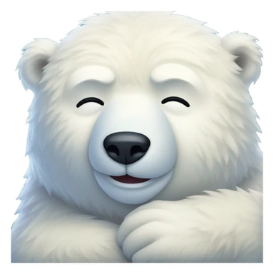 Massive fluffy polar bear snuggles sticker