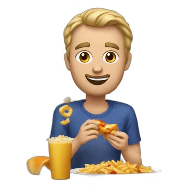 emmanuel maccron qui mange de la poutine sticker