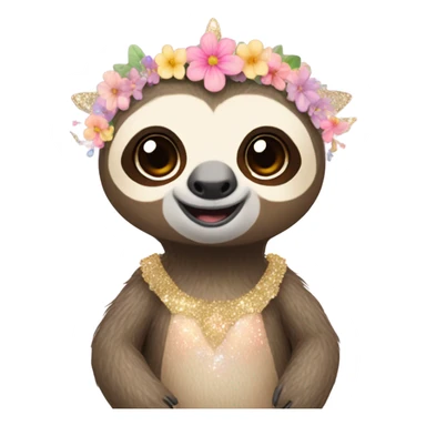 Sloth dressed as a fairy sticker