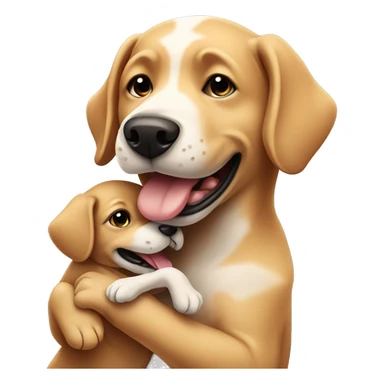 Dog play with baby sticker