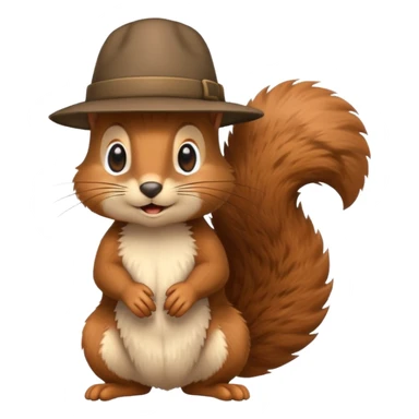 squirrel emoji wearing a hat sticker