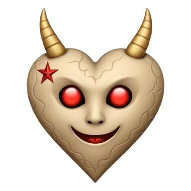 beige heart satanic sticker