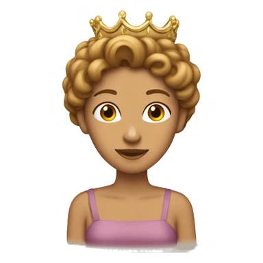Light brown hairdo tan woman with crown on sticker