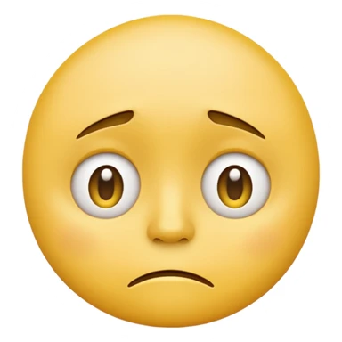 disappointed face emoji, classic yellow face, downturned mouth, sad eyes, simple and expressive sticker