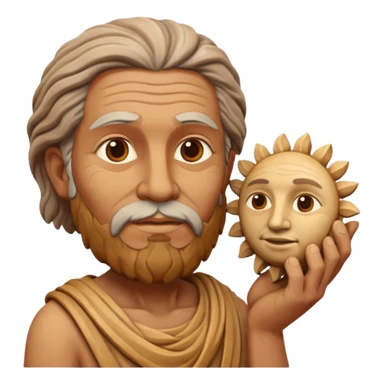 Ancient  man  with clay sculpture sticker