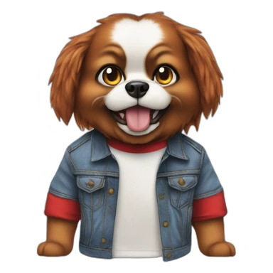 Dog chucky doll costume or shirt sticker