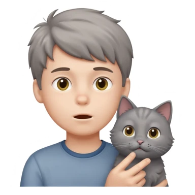 a boy blow hair for a cat sticker
