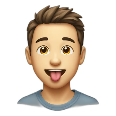 boy tongue out face sticker