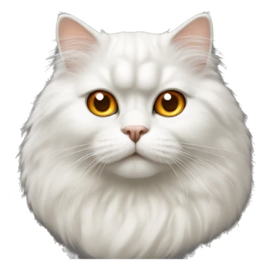 white Persian cat furry orange light brown mixed eyes sticker