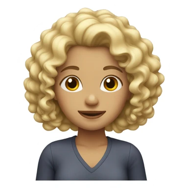 Blonde curly haired girl sticker