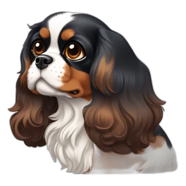 Tri-color Cavalier King Charles spaniel sticker