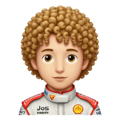 Formula one driver curly head boy sticker